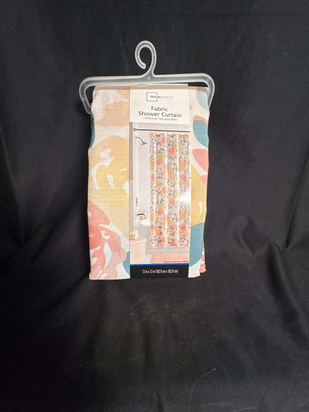 Mainstays Fabric Shower Curtain Tropical Floral 72 in x 72 in
